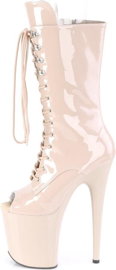 Pleaser Plateau Laarzen 39 Shoes FLAMINGO 1051 Paaldans schoenen Beige