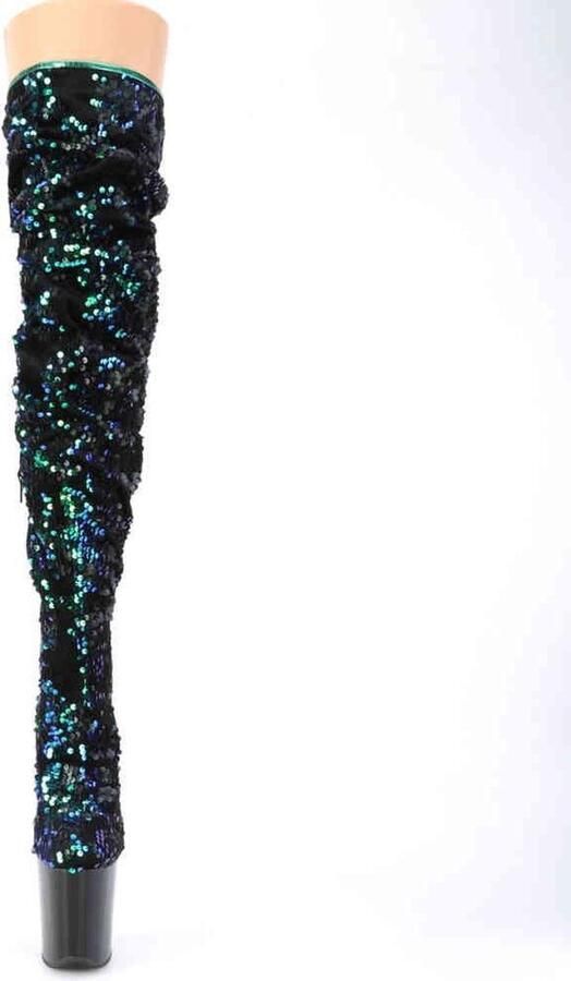 Pleaser Plateau Laarzen 37 Shoes FLAMINGO 3004 Paaldans schoenen Groen Zwart - Foto 5