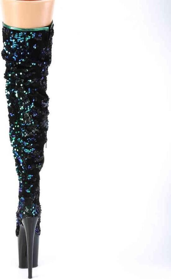 Pleaser Plateau Laarzen 37 Shoes FLAMINGO 3004 Paaldans schoenen Groen Zwart - Foto 4