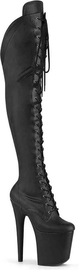 Pleaser FLAMINGO-3014 Plateau Overknee Laarzen 37 Shoes Zwart