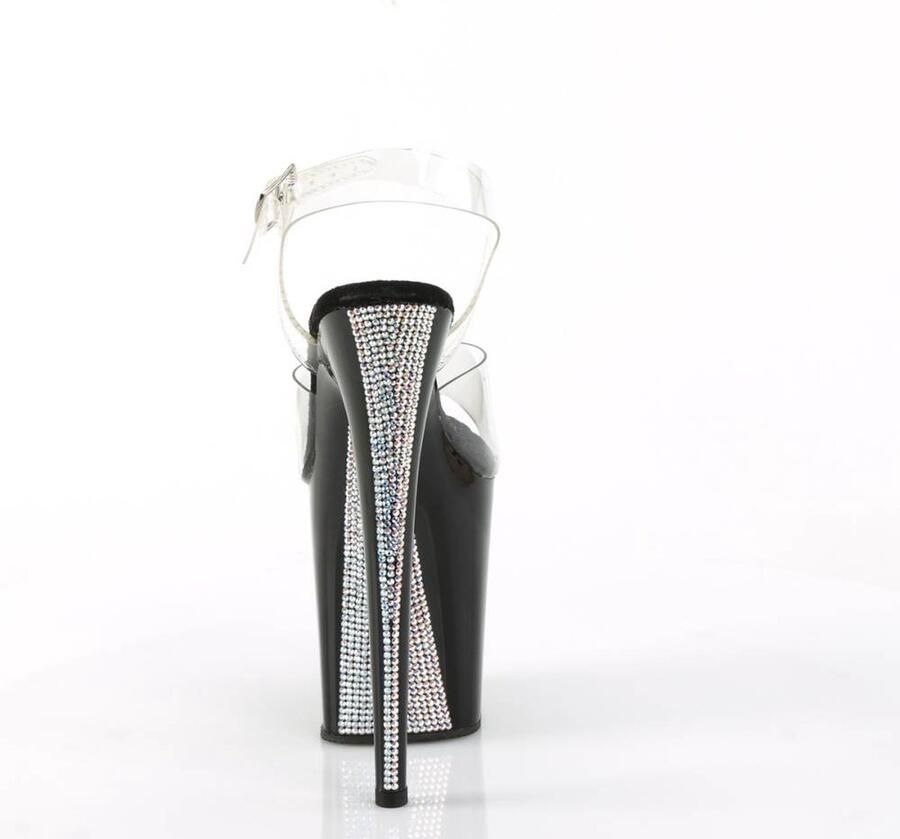 Pleaser Sandaal met enkelband Paaldans schoenen 37 Shoes FLAMINGO 808CRS 2 Transparant Zwart - Foto 4