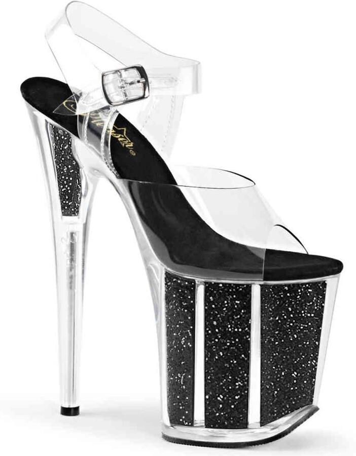 Pleaser Sandaal met enkelband Paaldans schoenen 40 Shoes FLAMINGO 808G Paaldans schoenen Zwart Transparant - Foto 4