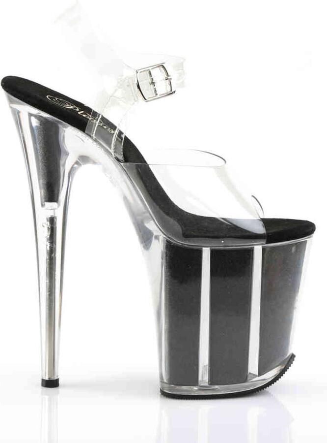 Pleaser Sandaal met enkelband Paaldans schoenen 42 Shoes FLAMINGO 808G Paaldans schoenen Zwart Transparant - Foto 3