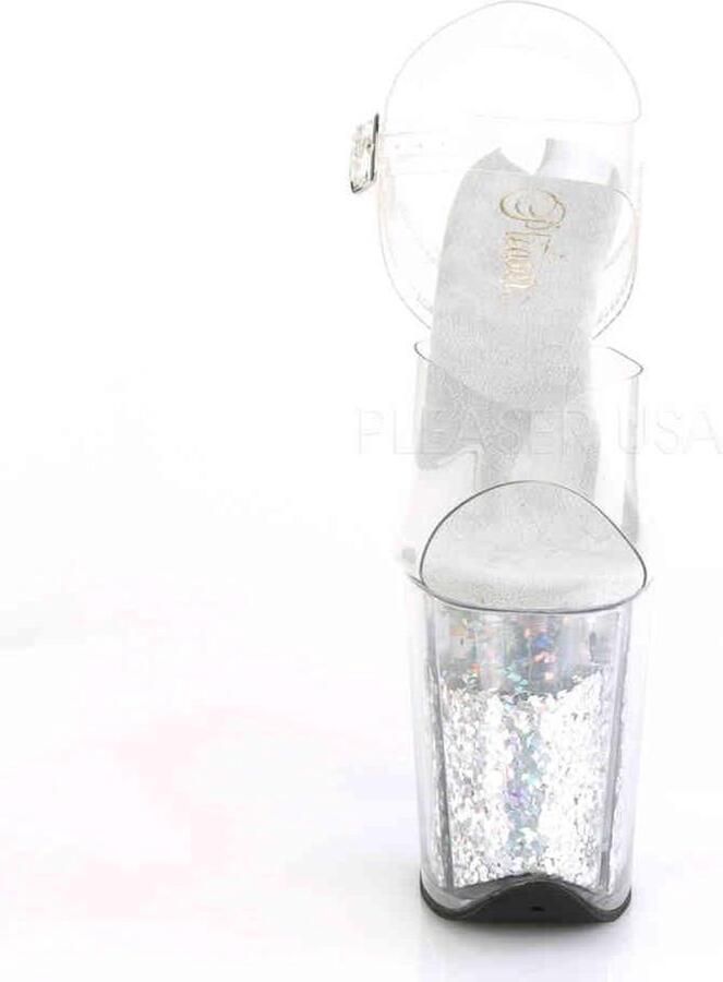 Pleaser Sandaal met enkelband Paaldans schoenen 37 Shoes FLAMINGO 808GF Paaldans schoenen Zilverkleurig Transparant - Foto 4