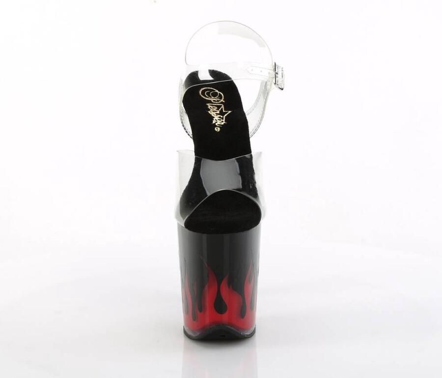 Pleaser Sandaal met enkelband Paaldans schoenen 36 Shoes FLAMINGO 808NLFL Zwart Transparant - Foto 3