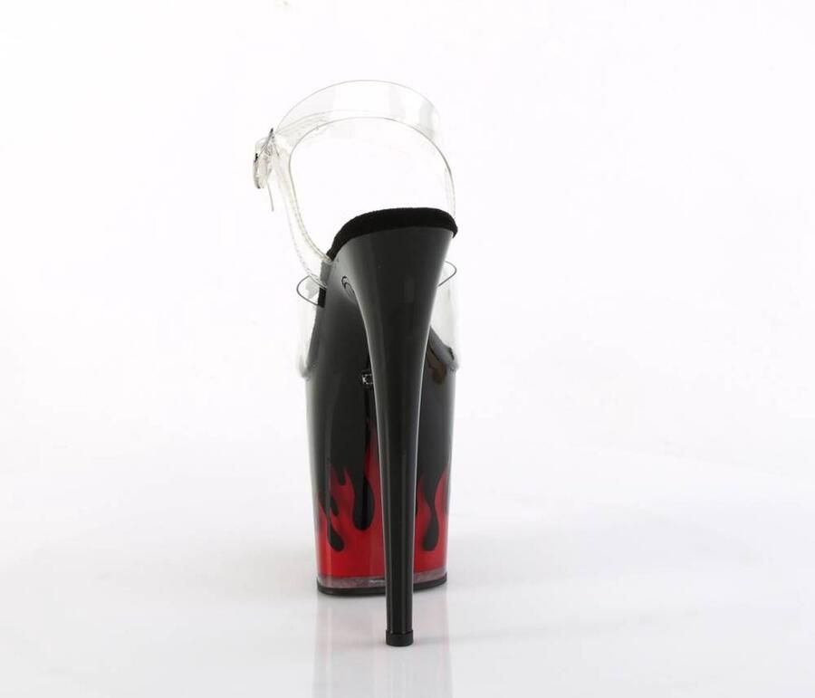 Pleaser Sandaal met enkelband Paaldans schoenen 36 Shoes FLAMINGO 808NLFL Zwart Transparant - Foto 5