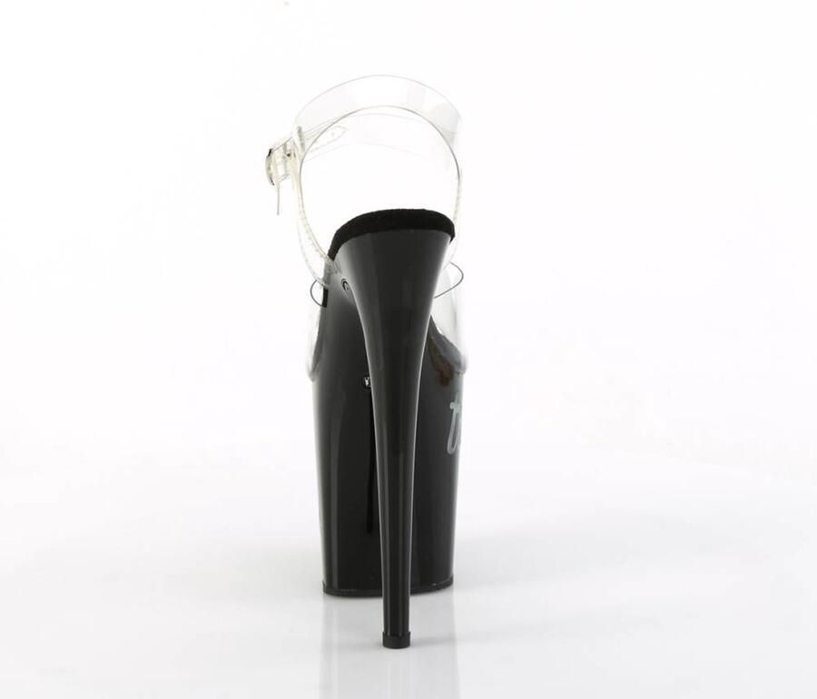 Pleaser Sandaal met enkelband Paaldans schoenen 39 Shoes FLAMINGO 808NLTG Zwart Transparant - Foto 3