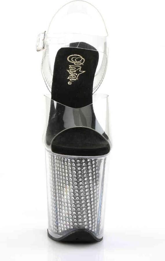 Pleaser Sandaal met enkelband Paaldans schoenen 35 Shoes FLAMINGO 808SRS Paaldans schoenen Zilverkleurig Transparant - Foto 5