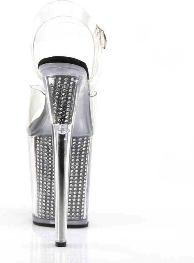 Pleaser Sandaal met enkelband Paaldans schoenen 35 Shoes FLAMINGO 808SRS Paaldans schoenen Zilverkleurig Transparant - Foto 3