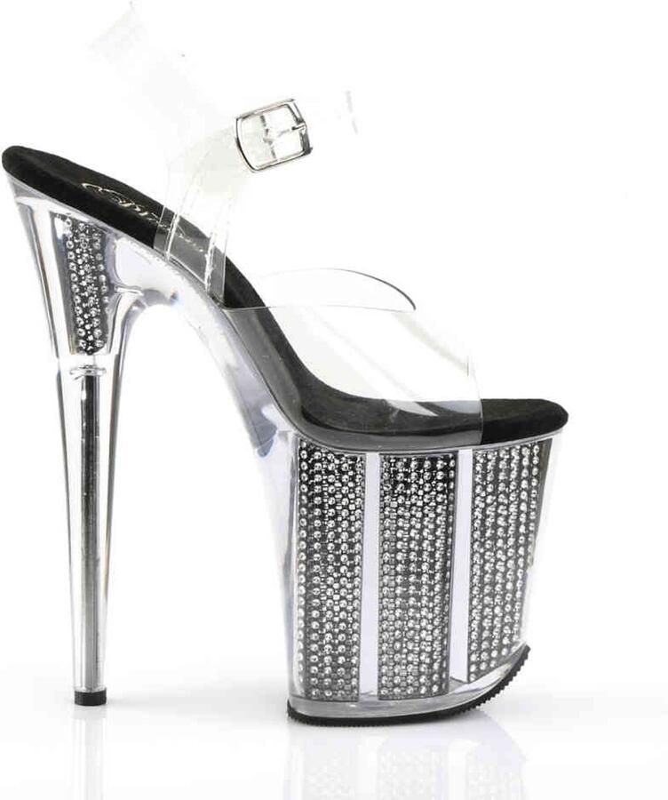 Pleaser Sandaal met enkelband Paaldans schoenen 35 Shoes FLAMINGO 808SRS Paaldans schoenen Zilverkleurig Transparant - Foto 2
