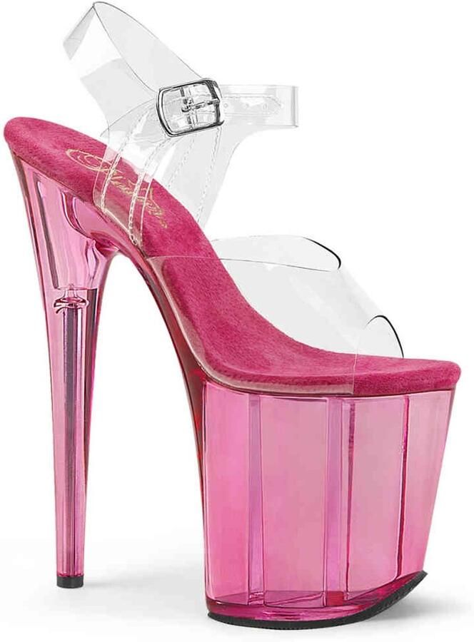 Pleaser FLAMINGO-808T Sandaal met enkelband Paaldans schoenen Paaldans schoenen 36 Shoes Roze Transparant - Foto 4