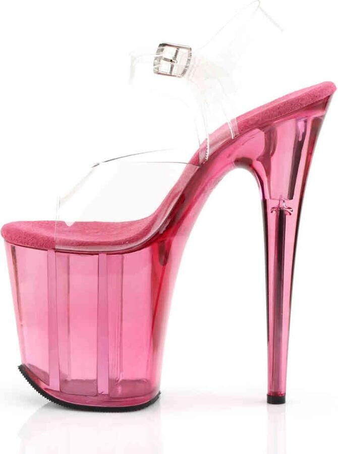 Pleaser shoes Pleaser FLAMINGO-808T Sandaal met enkelband Paaldans schoenen Paaldans schoenen 39 Shoes Roze Transparant
