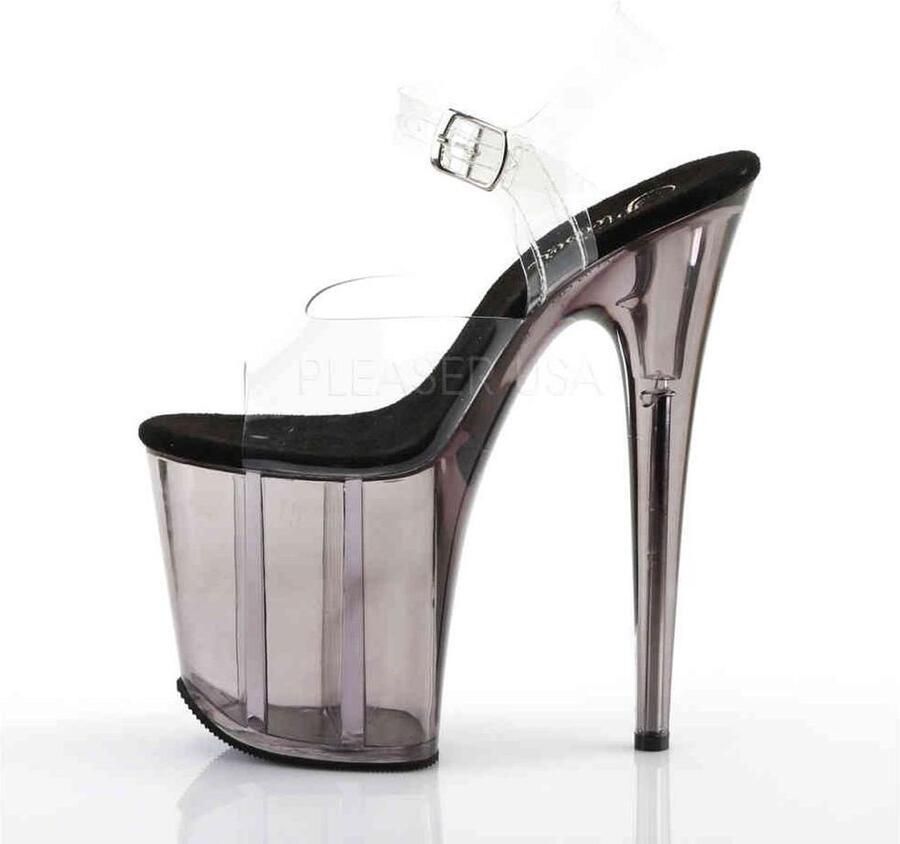 Pleaser Sandaal met enkelband Paaldans schoenen 37 Shoes FLAMINGO 808T Paaldans schoenen Zwart Transparant - Foto 2