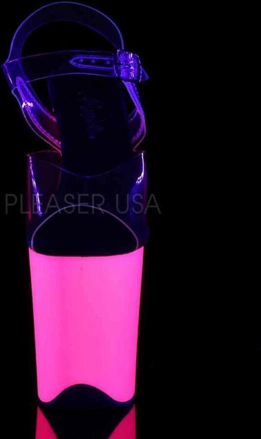 Pleaser FLAMINGO-808UV Sandaal met enkelband Paaldans schoenen Paaldans schoenen 41 Shoes Roze Transparant - Foto 3