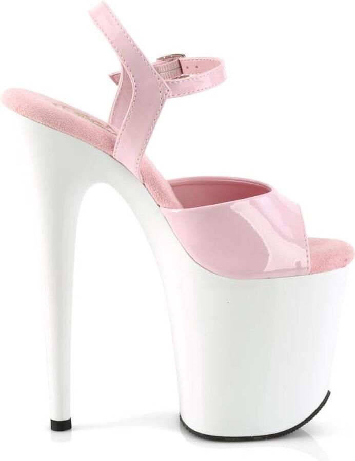 Pleaser FLAMINGO-809 Sandaal met enkelband Paaldans schoenen 36 Shoes Roze Wit