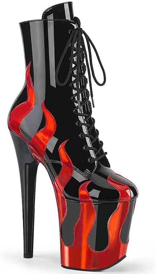 Pleaser FLAMINGO1020FLM Plateau Laarzen Paaldans schoenen 36 Shoes Zwart