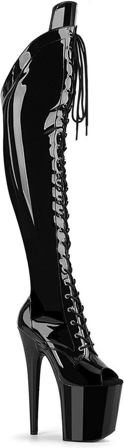Pleaser FLAMINGO3016 Plateau Overknee Laarzen 42 Shoes Zwart