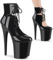 Pleaser FLAMINGO80022 Plateau Laarzen Paaldans schoenen 38 Shoes Zwart - Zwart
