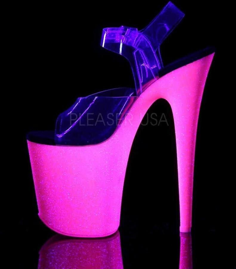 Pleaser FLAMINGO-808UVG Sandaal met enkelband Paaldans schoenen Paaldans schoenen 39 Shoes Roze Transparant - Foto 2