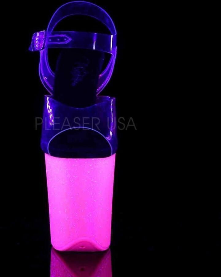 Pleaser FLAMINGO-808UVG Sandaal met enkelband Paaldans schoenen Paaldans schoenen 39 Shoes Roze Transparant - Foto 3