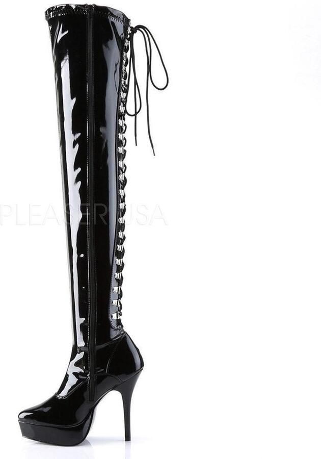 Pleaser Plateau overknee Laarzen 42 Shoes INDULGE 3063 Zwart - Foto 4