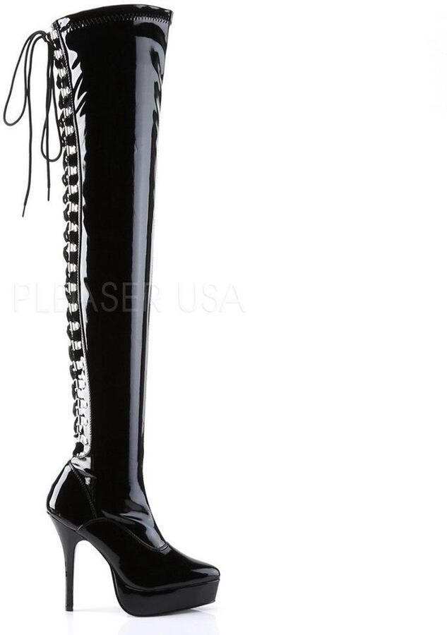 Pleaser Plateau overknee Laarzen 42 Shoes INDULGE 3063 Zwart - Foto 2