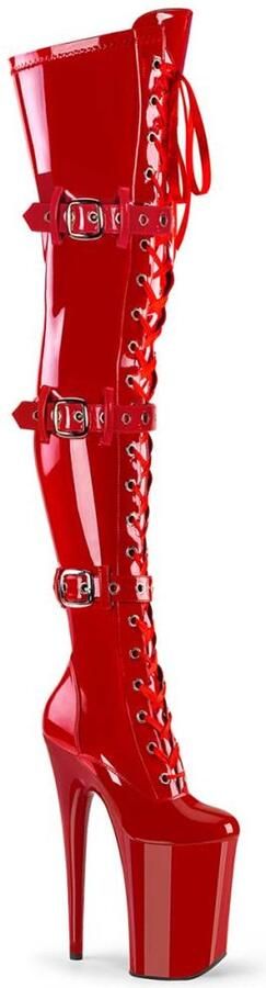 Pleaser INFINITY-3028 Plateau Overknee Laarzen 40 Shoes Rood