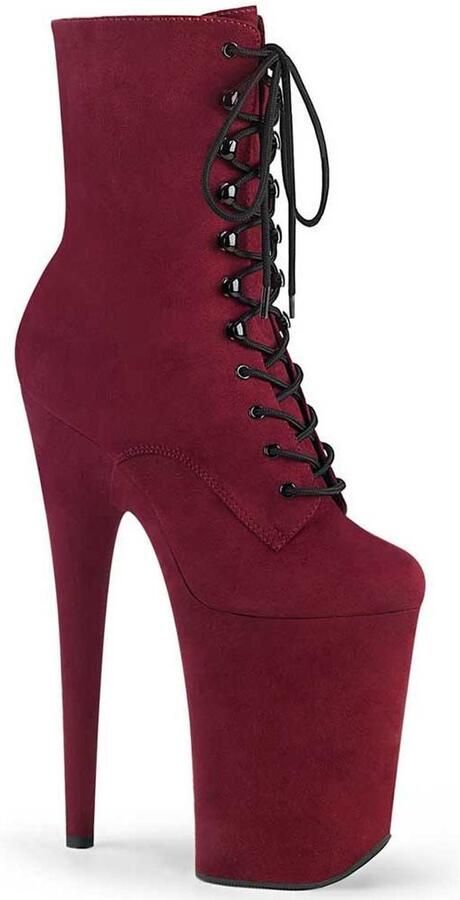 Pleaser Plateau Laarzen Paaldans schoenen 35 Shoes INFINITY 1020FS Paaldans schoenen Bordeaux rood