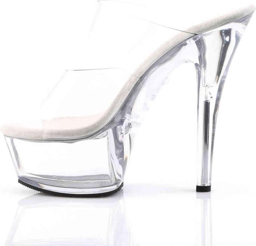 Pleaser Muiltjes 42 Shoes KISS 202 Paaldans schoenen Transparant Zilverkleurig - Foto 2
