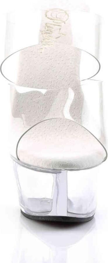 Pleaser Muiltjes 45 Shoes KISS 202 Paaldans schoenen Transparant Zilverkleurig - Foto 4