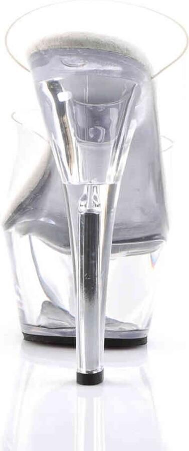 Pleaser Muiltjes 45 Shoes KISS 202 Paaldans schoenen Transparant Zilverkleurig - Foto 3