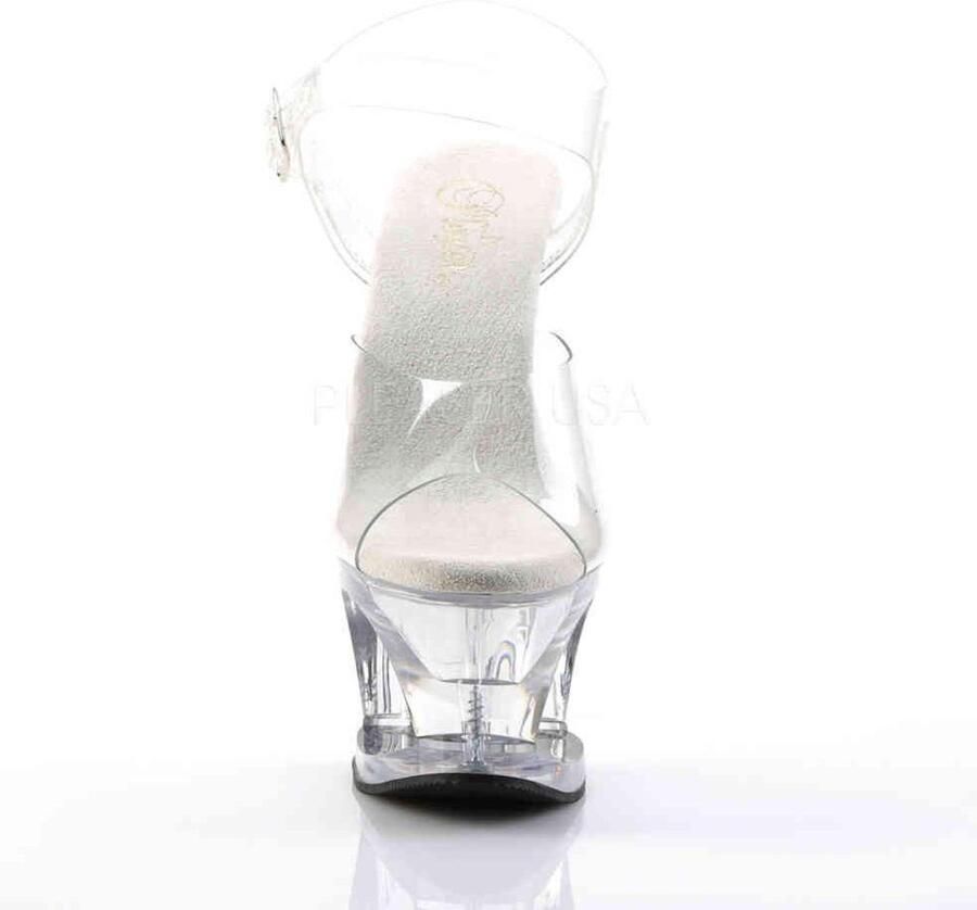 Pleaser Sandaal met enkelband Paaldans schoenen 38 Shoes MOON 708 Paaldans schoenen Transparant