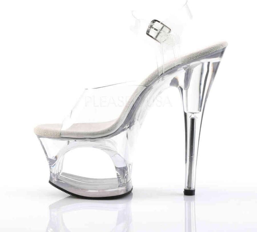 Pleaser Sandaal met enkelband Paaldans schoenen 38 Shoes MOON 708 Paaldans schoenen Transparant - Foto 2
