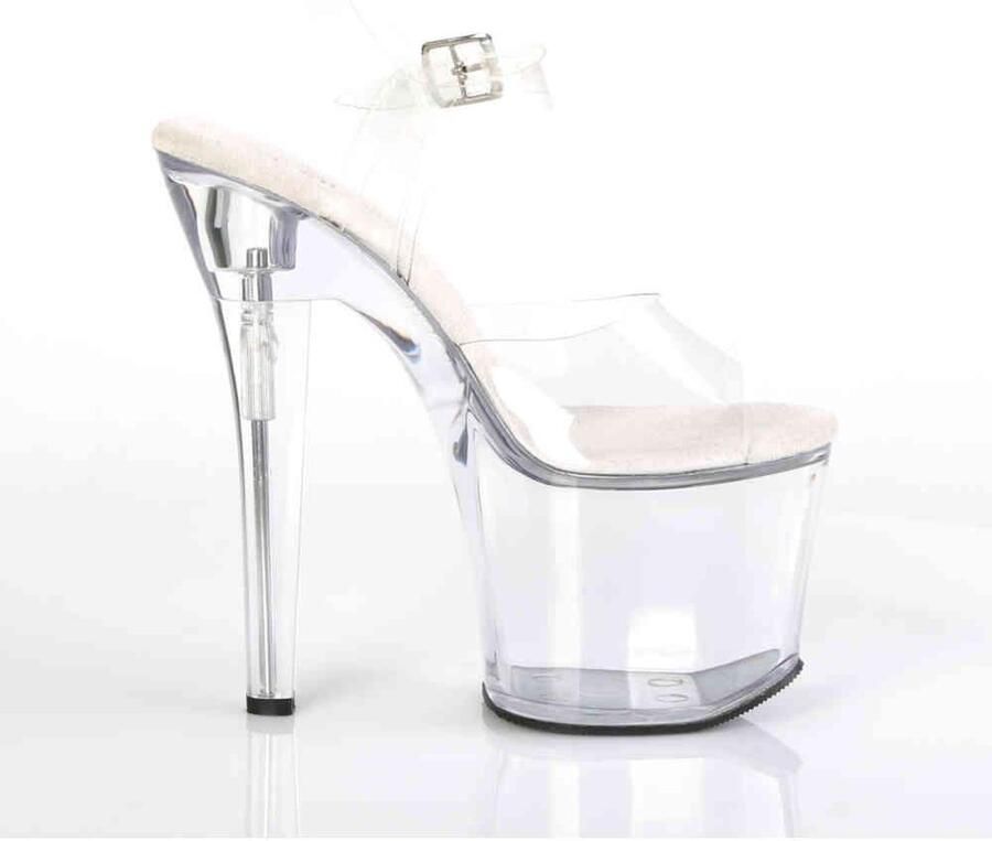 Pleaser Sandaal met enkelband Paaldans schoenen 36 Shoes RADIANT 708 Paaldans schoenen Wit - Foto 4