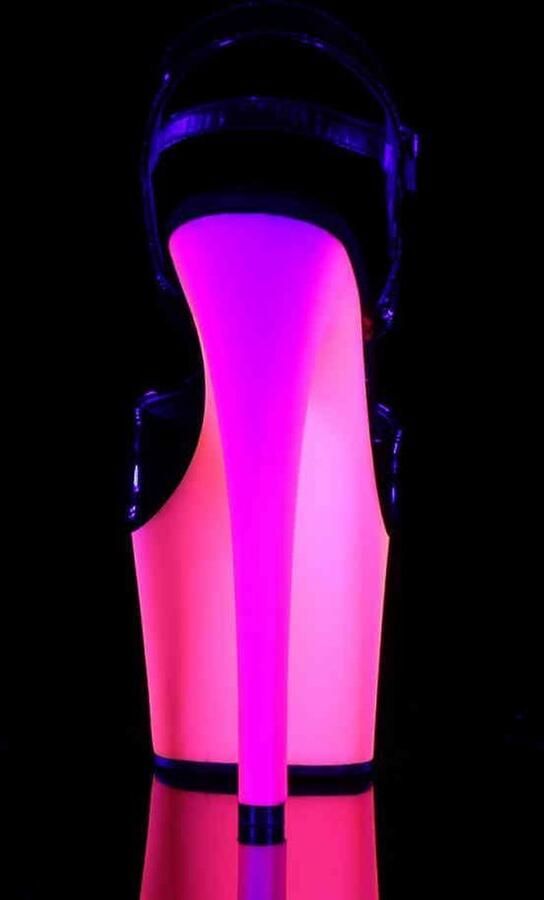 Pleaser Sandaal met enkelband Paaldans schoenen 42 Shoes RAINBOW 309UV Paaldans schoenen Zwart Multicolours - Foto 4