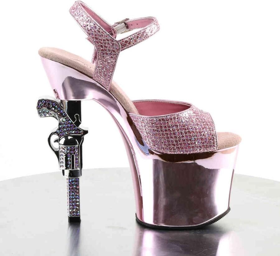Pleaser Sandaal met enkelband Paaldans schoenen 40 Shoes REVOLVER 709G Paaldans schoenen Roze - Foto 3