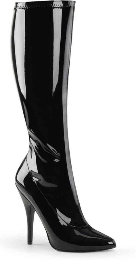 Pleaser 5 = | SEDUCE 2000 | 5 Plain Stretch Knee Boot Side Zip - Foto 2
