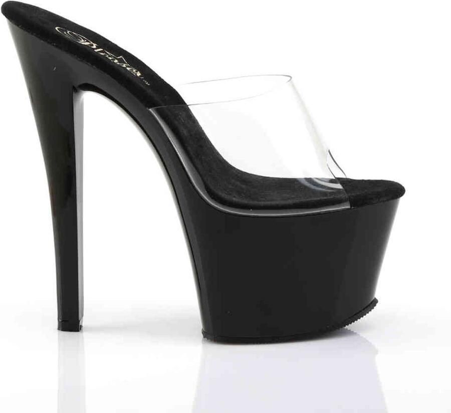 Pleaser Muiltjes 39 Shoes SKY 301 Paaldans schoenen Zwart Transparant