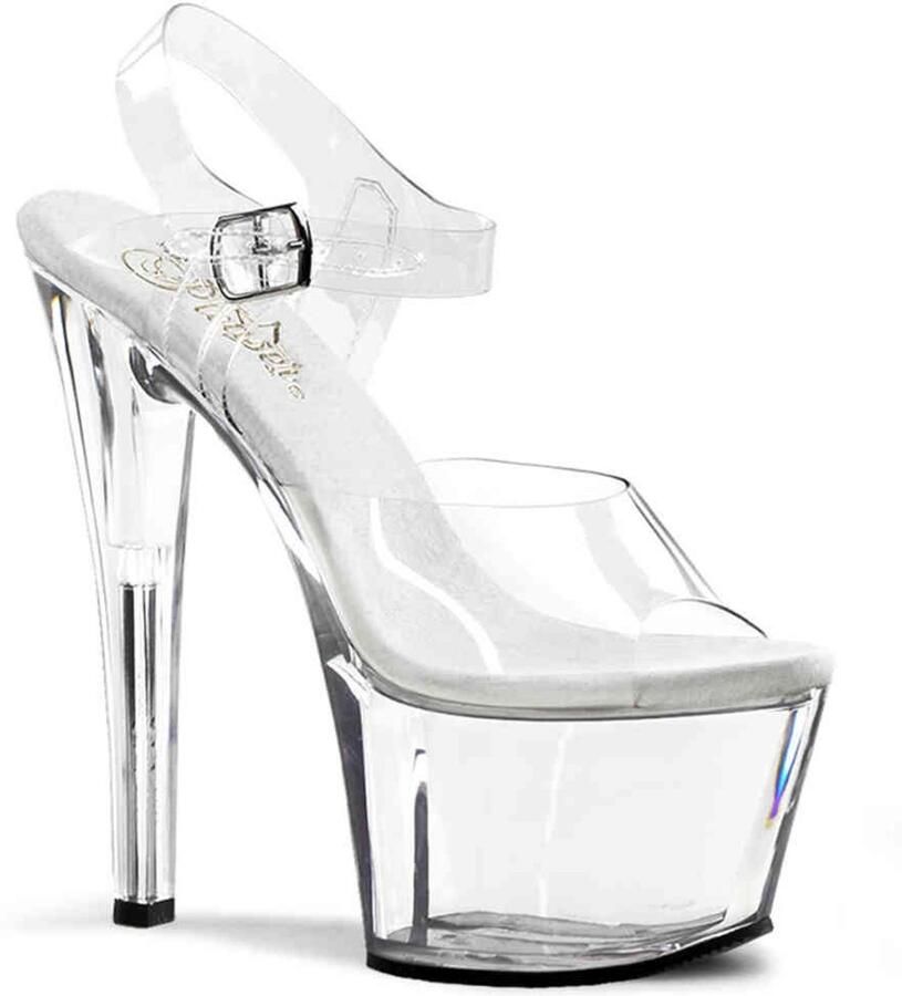 Pleaser Sandaal met enkelband Paaldans schoenen 37 Shoes SKY 308 Paaldans schoenen Transparant Zilverkleurig - Foto 3