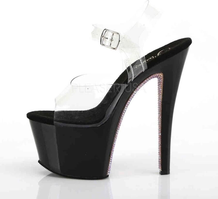 Pleaser Sandaal met enkelband Paaldans schoenen 36 Shoes SKY 308CRS Paaldans schoenen Zwart Roze - Foto 2