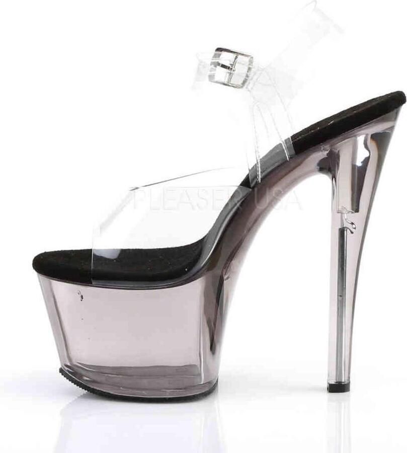 Pleaser Sandaal met enkelband Paaldans schoenen 37 Shoes SKY 308T Paaldans schoenen Zwart Zilverkleurig