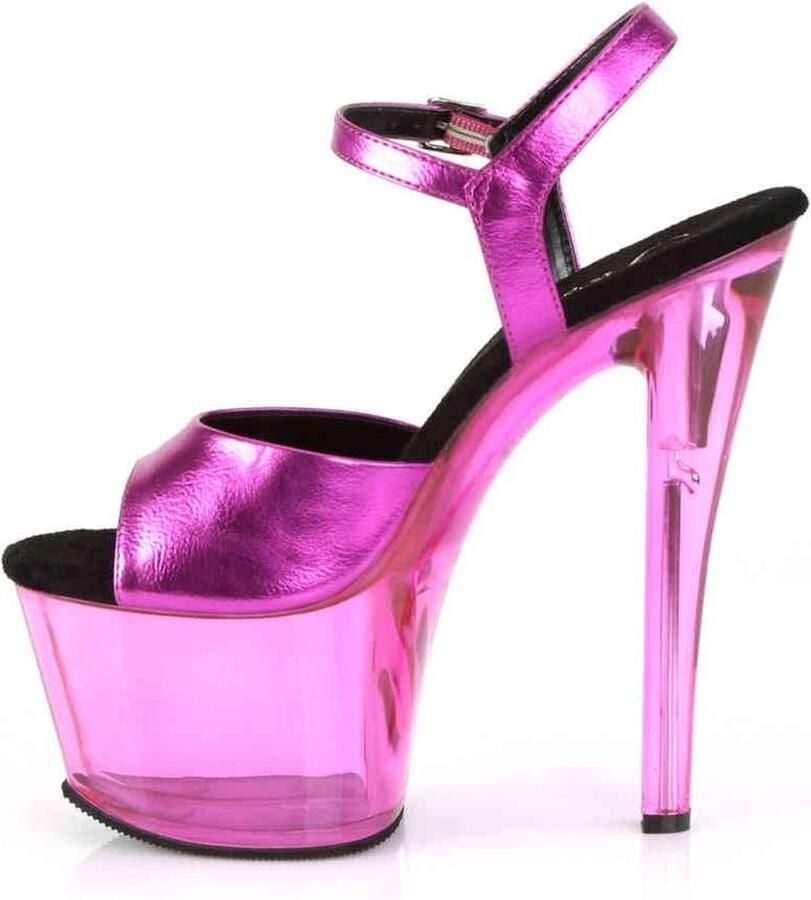 Pleaser Sandaal met enkelband Paaldans schoenen 37 Shoes SKY 308WHG Paaldans schoenen Roze Transparant