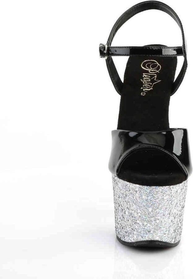 Pleaser Sandaal met enkelband Paaldans schoenen 37 Shoes SKY 309LG Paaldans schoenen Zwart Zilverkleurig - Foto 4