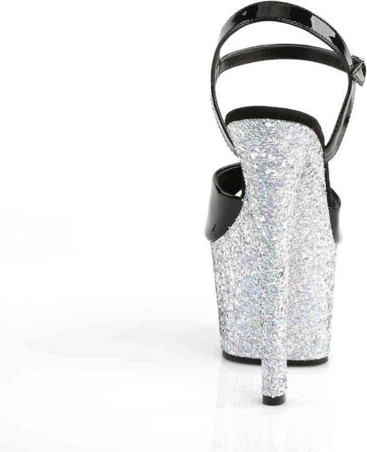 Pleaser Sandaal met enkelband Paaldans schoenen 37 Shoes SKY 309LG Paaldans schoenen Zwart Zilverkleurig - Foto 3