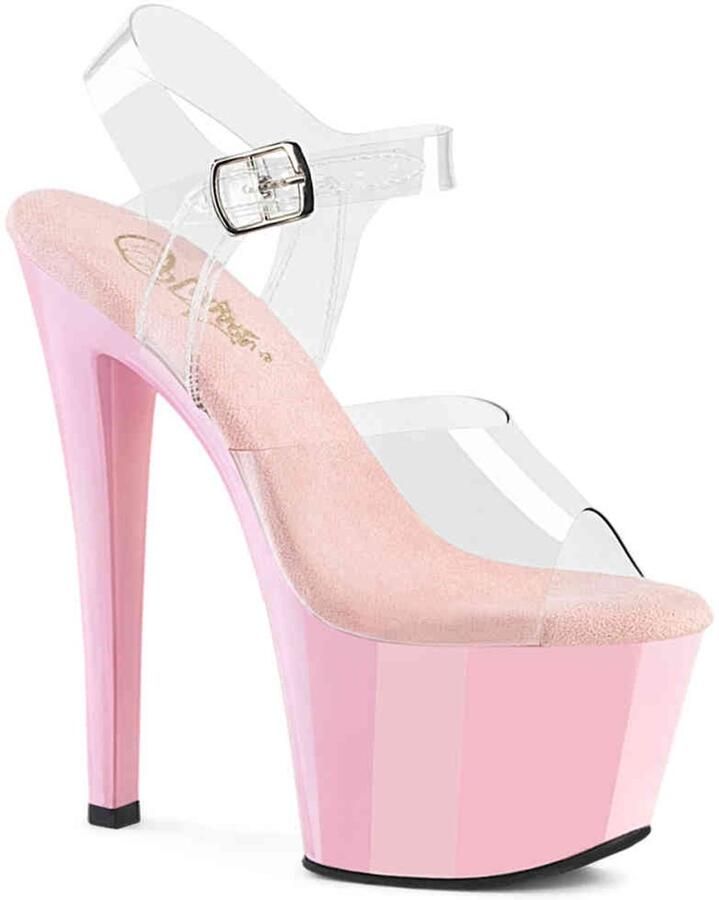 Pleaser SKY308 Sandaal met enkelband 39 Shoes Transparant Roze