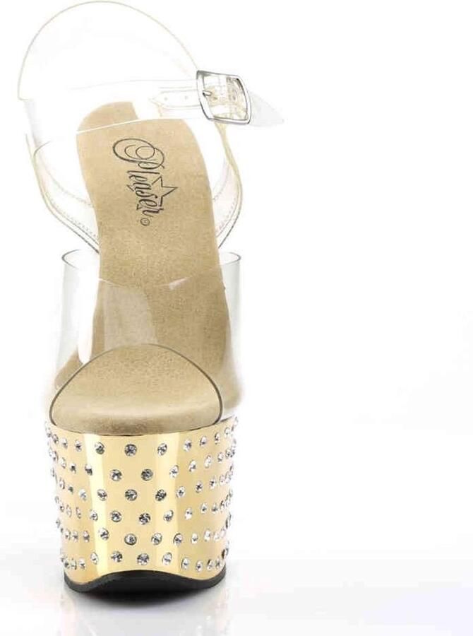 Pleaser Sandaal met enkelband Paaldans schoenen 38 Shoes STARDUST 708 Paaldans schoenen Goudkleurig - Foto 3