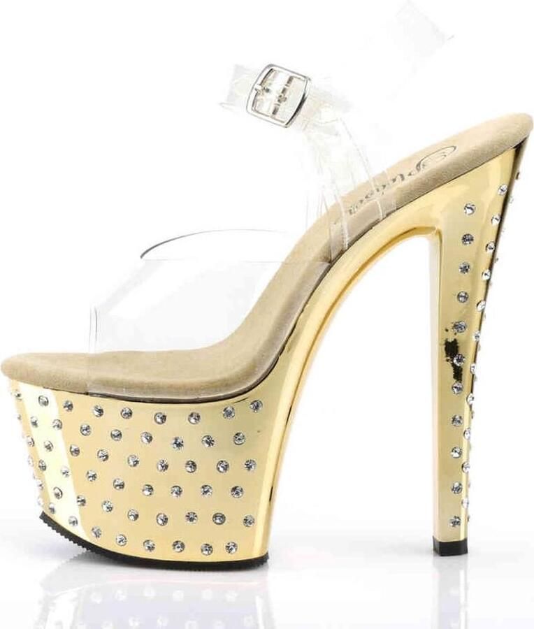 Pleaser Sandaal met enkelband Paaldans schoenen 38 Shoes STARDUST 708 Paaldans schoenen Goudkleurig - Foto 2