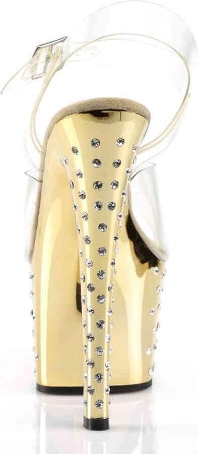 Pleaser Sandaal met enkelband Paaldans schoenen 38 Shoes STARDUST 708 Paaldans schoenen Goudkleurig - Foto 4