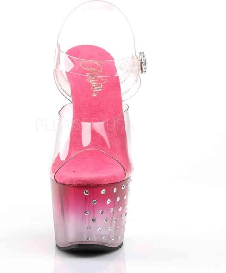 Pleaser Sandaal met enkelband Paaldans schoenen 35 Shoes STARDUST 708T Paaldans schoenen Roze Transparant - Foto 3