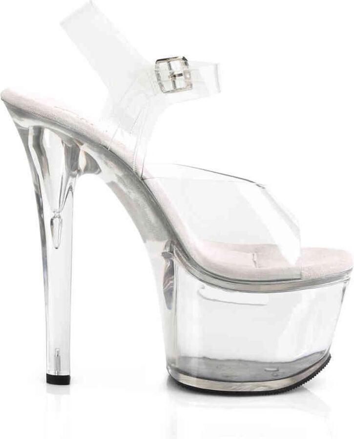 Pleaser Sandaal met enkelband Paaldans schoenen 39 Shoes TIPJAR 708 2 Paaldans schoenen Transparant Zilverkleurig - Foto 3